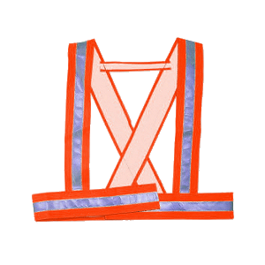 Harnais de haute visibilité, de matériau combiné, couleur orange.