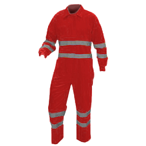 Bleu de haute visibilité, de matériau combiné, couleur rouge.